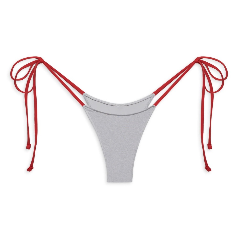 Frankie's Bikinis Red and Silver Bikini Bottom
